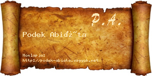 Podek Abiáta névjegykártya